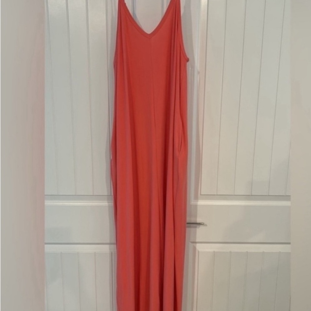 Zenana Outfitters Orange Maxi Sundress Sleeveless V-neck